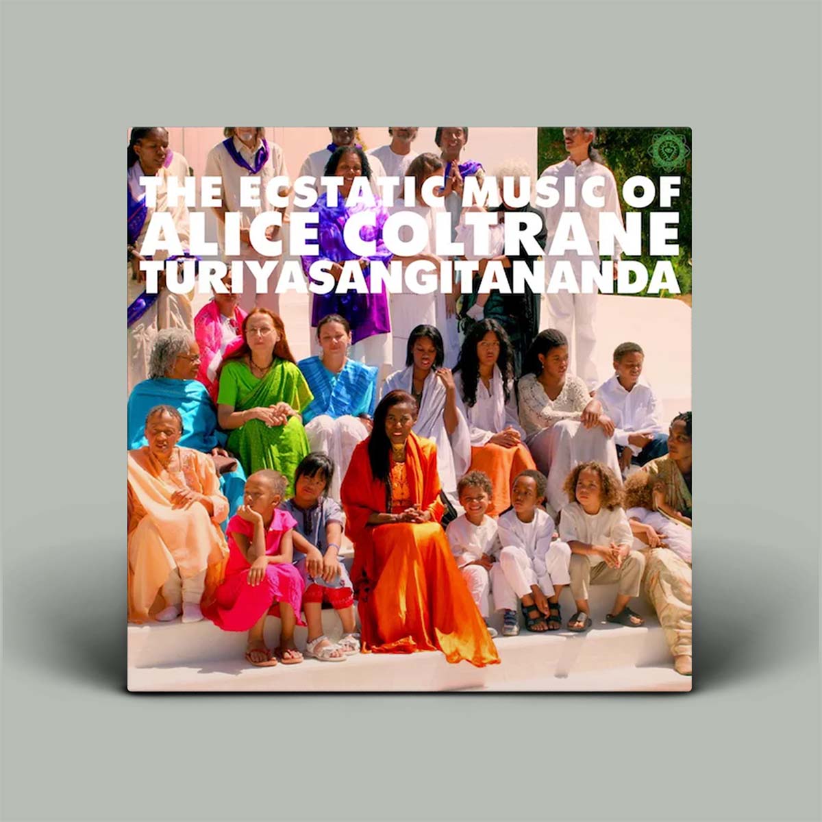 Album cover with colorful photo of people wearing different coloured clothing.