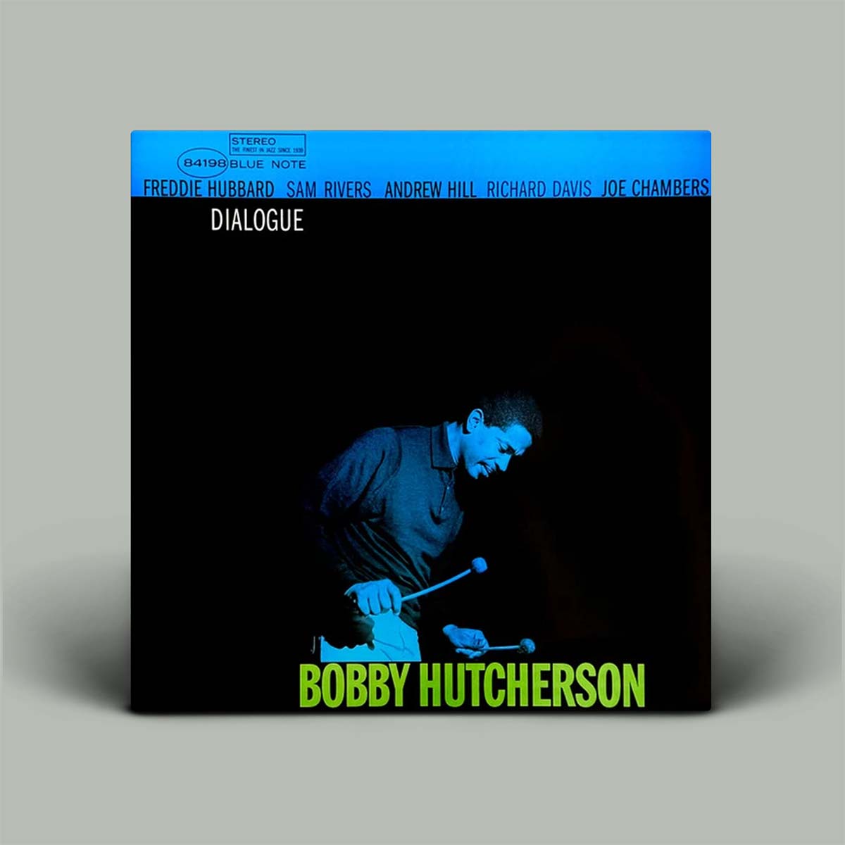 Album cover of 'Dialogue' by Bobby Hutcherson with a blue and black design.
