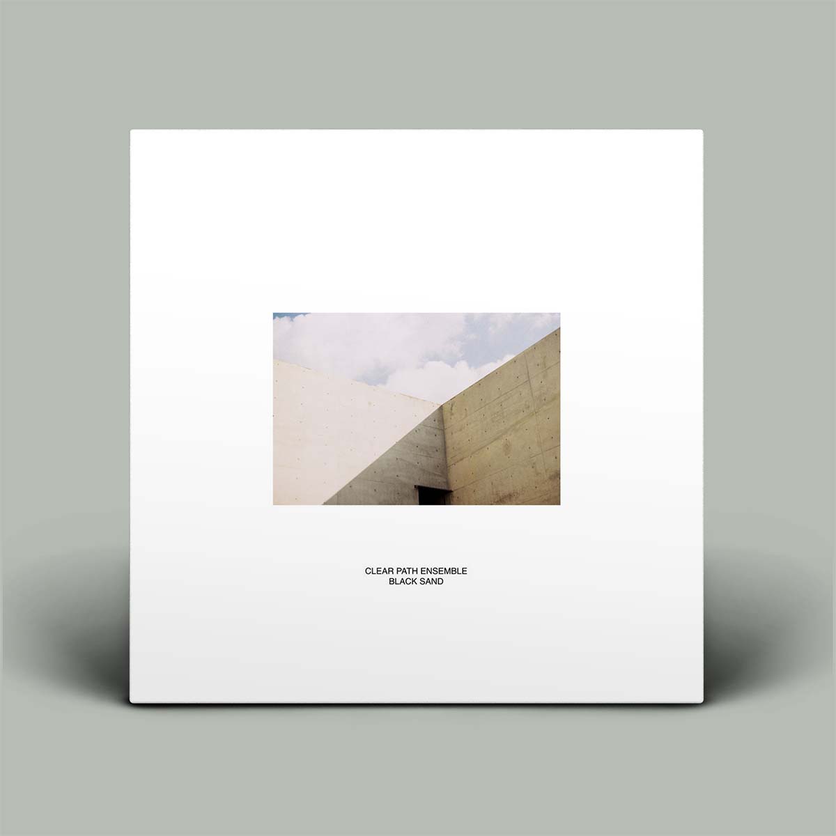 Album cover with a minimalist design on a gray background