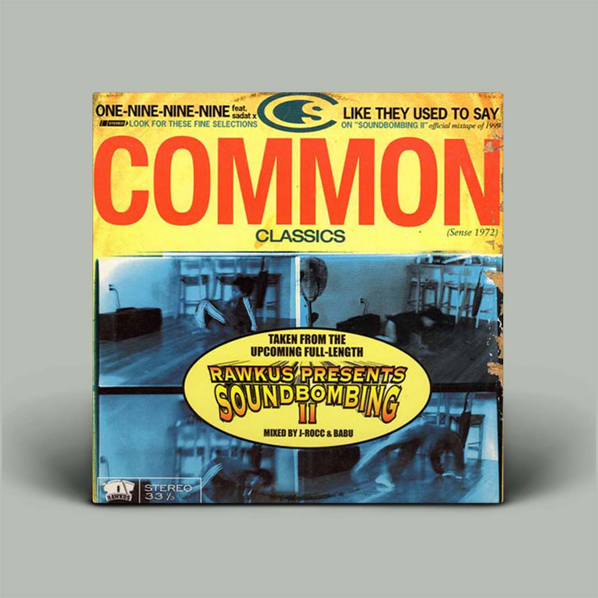 Album cover for 'Common Classics' by Rawkus Records on a gray background