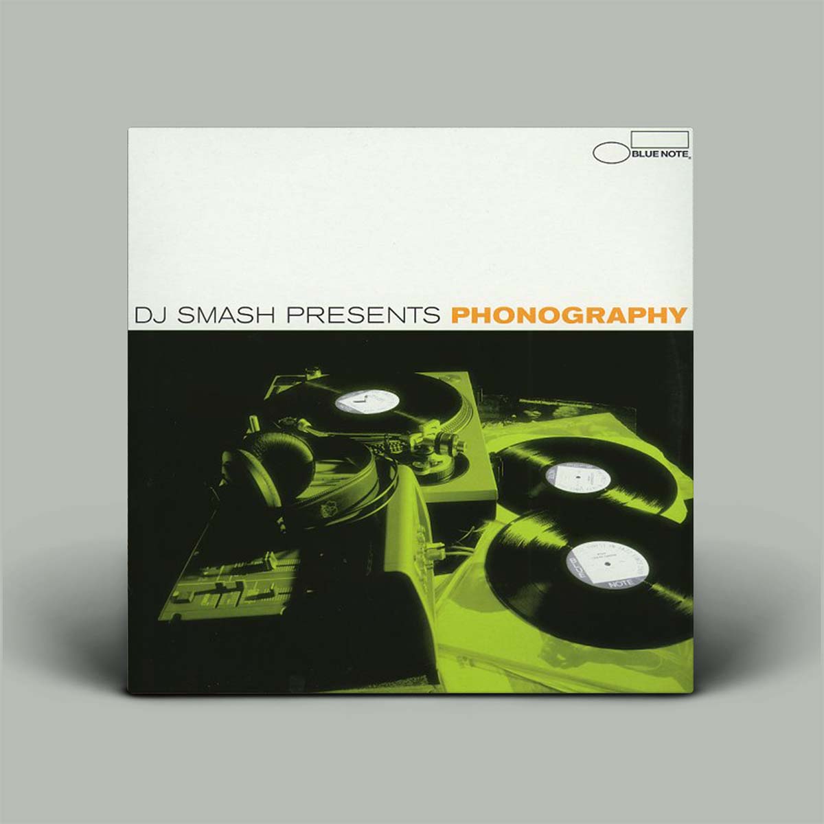 Vinyl record album cover with 'DJ Smash Presents Phonography' text and turntable imagery.