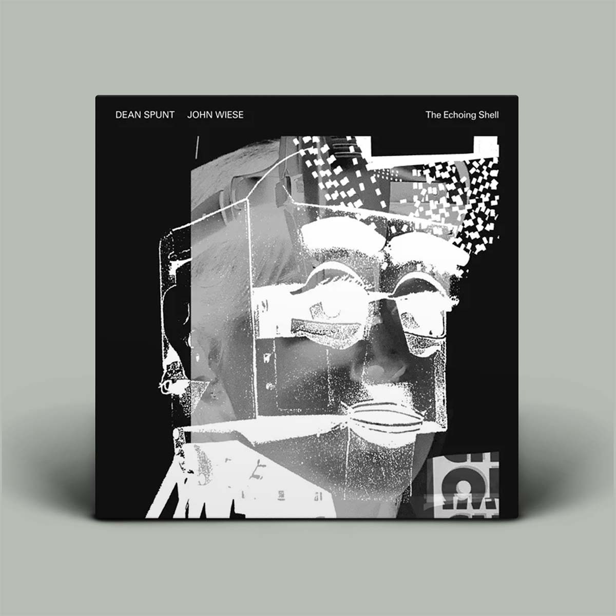 Album cover with abstract design and text on a gray background