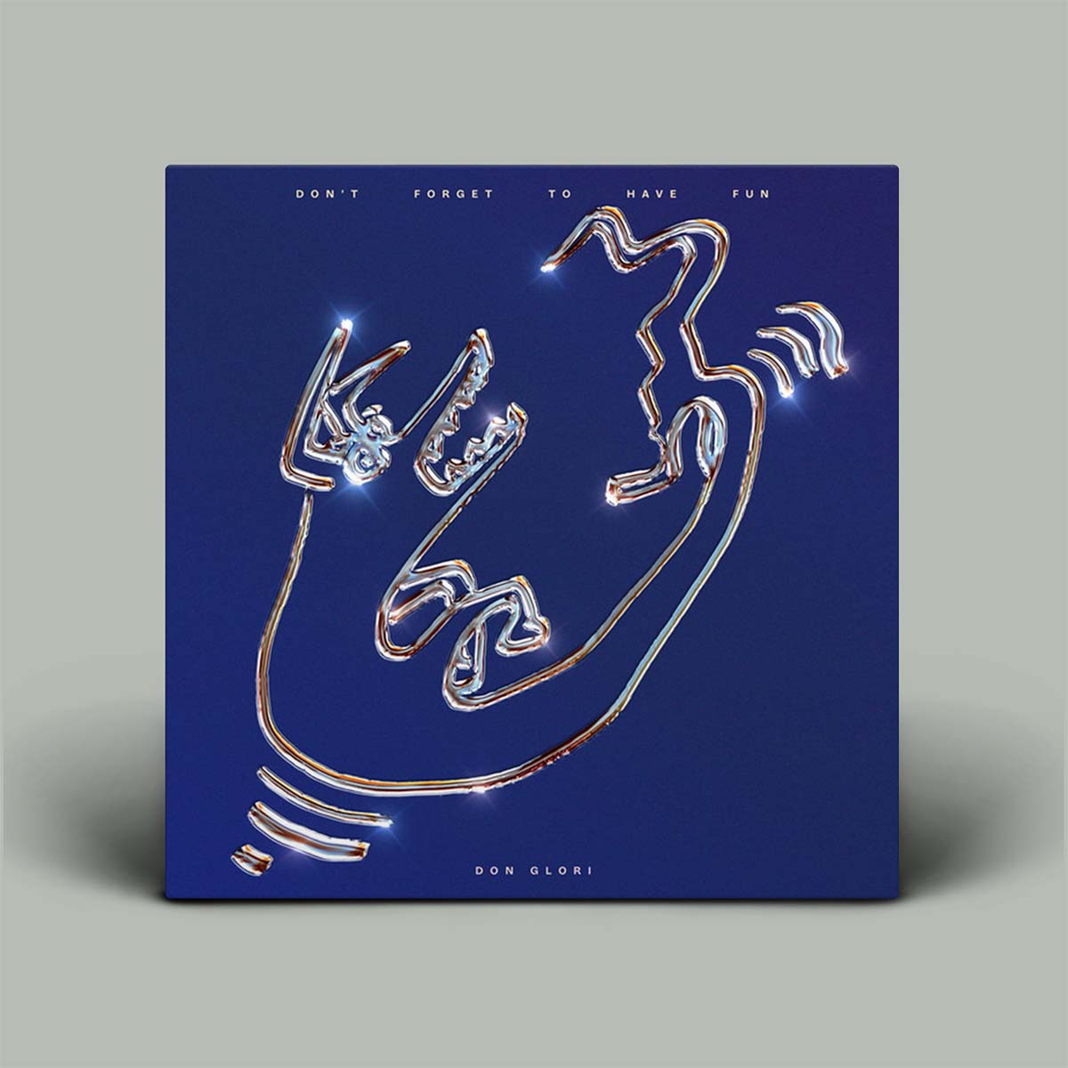 Album cover with abstract design and text on a blue background