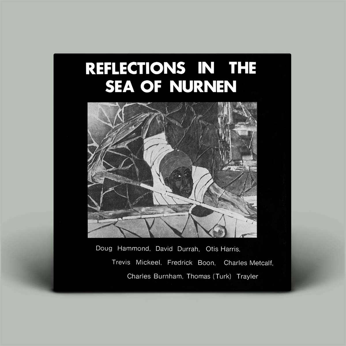 Album cover of 'Reflections in the Sea of Nurnen' with black and white illustration on a gray background