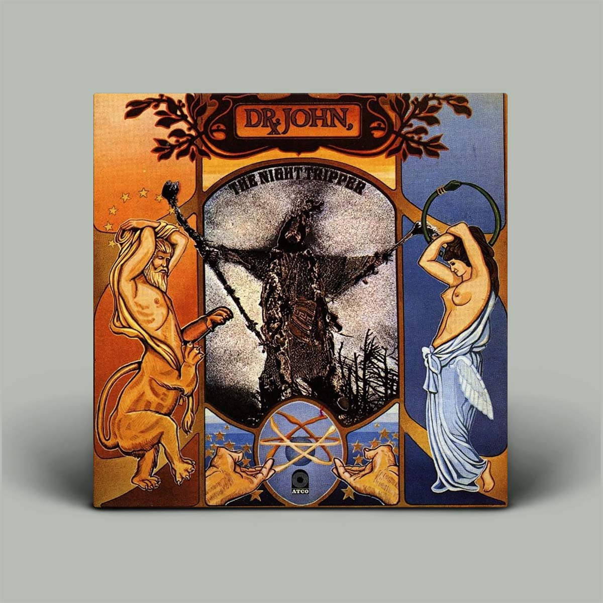 Album cover for 'The Night Tripper' by Dr. John with artistic design elements.