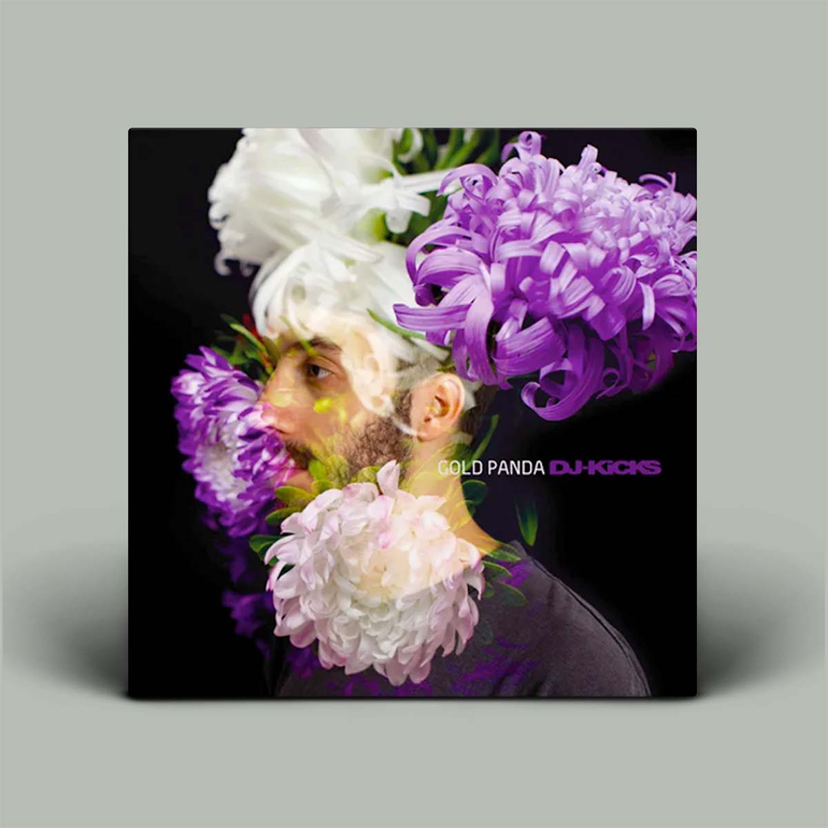 Album cover with flowers and 'Gold Panda DJ Kicks' text on a gray background