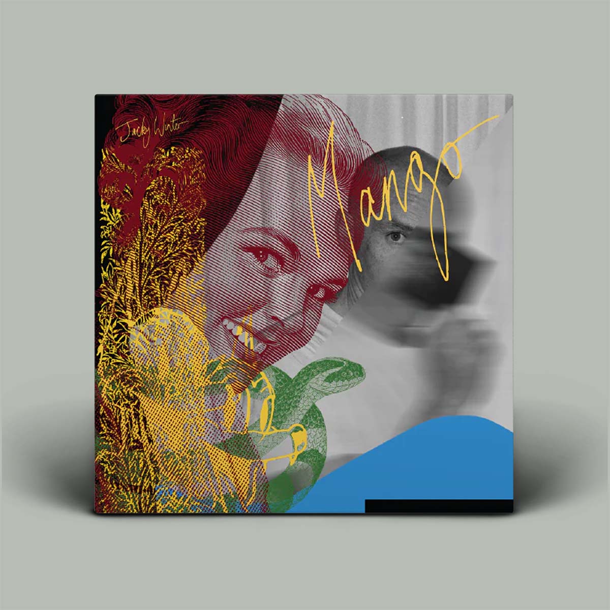 Colorful album cover with abstract design and 'Mango' branding