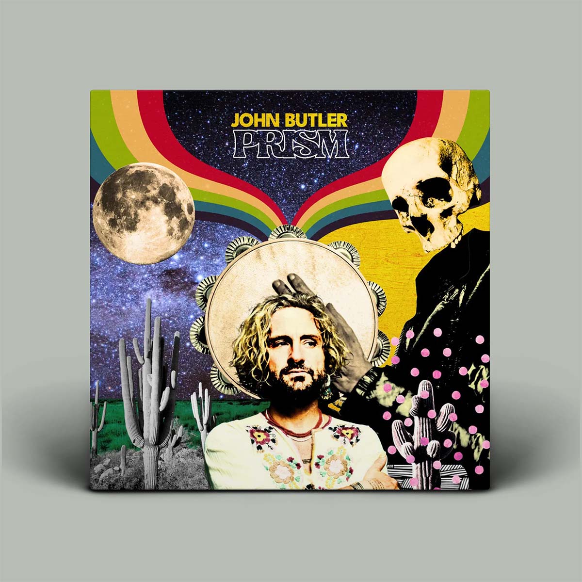 Album cover for 'Prism' by John Butler with colorful design elements.