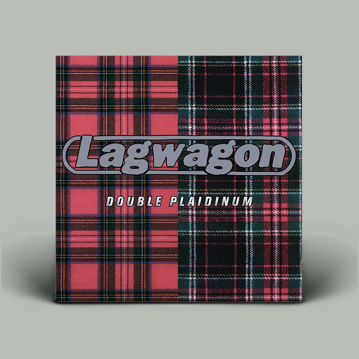Plaid album cover with 'Lagwagon' and 'Double Plaidium' text on a gray background