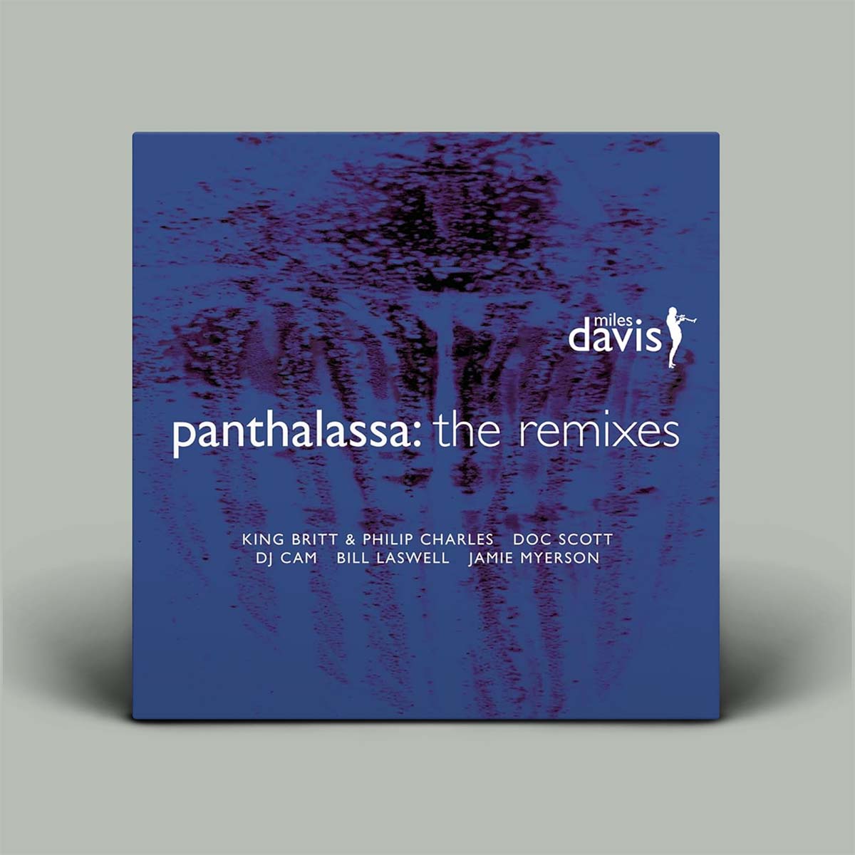Album cover for 'Panthalassa: The Remixes' by Miles Davis with a blue and purple abstract design.