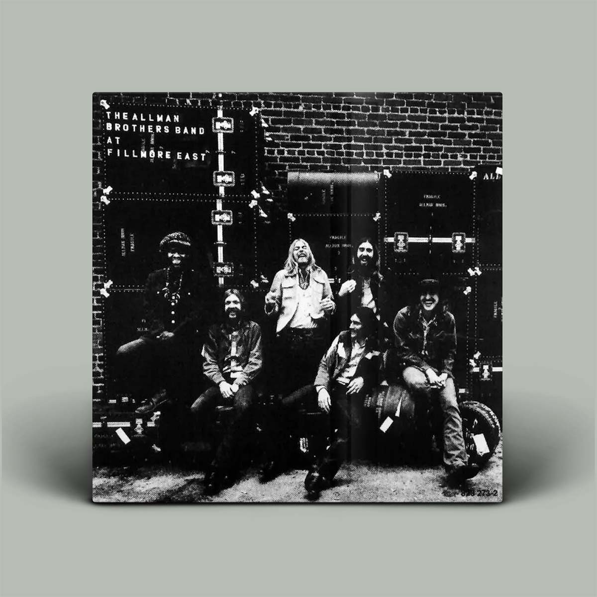 Album cover of The Allman Brothers Band at Fillmore East with a brick wall background.