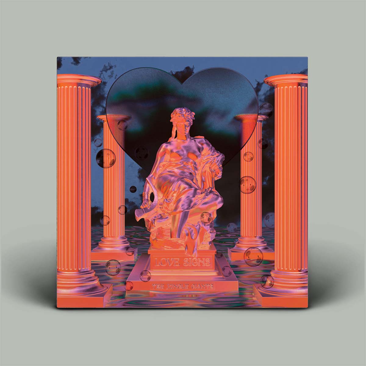 Album cover with a statue and columns in a surreal setting