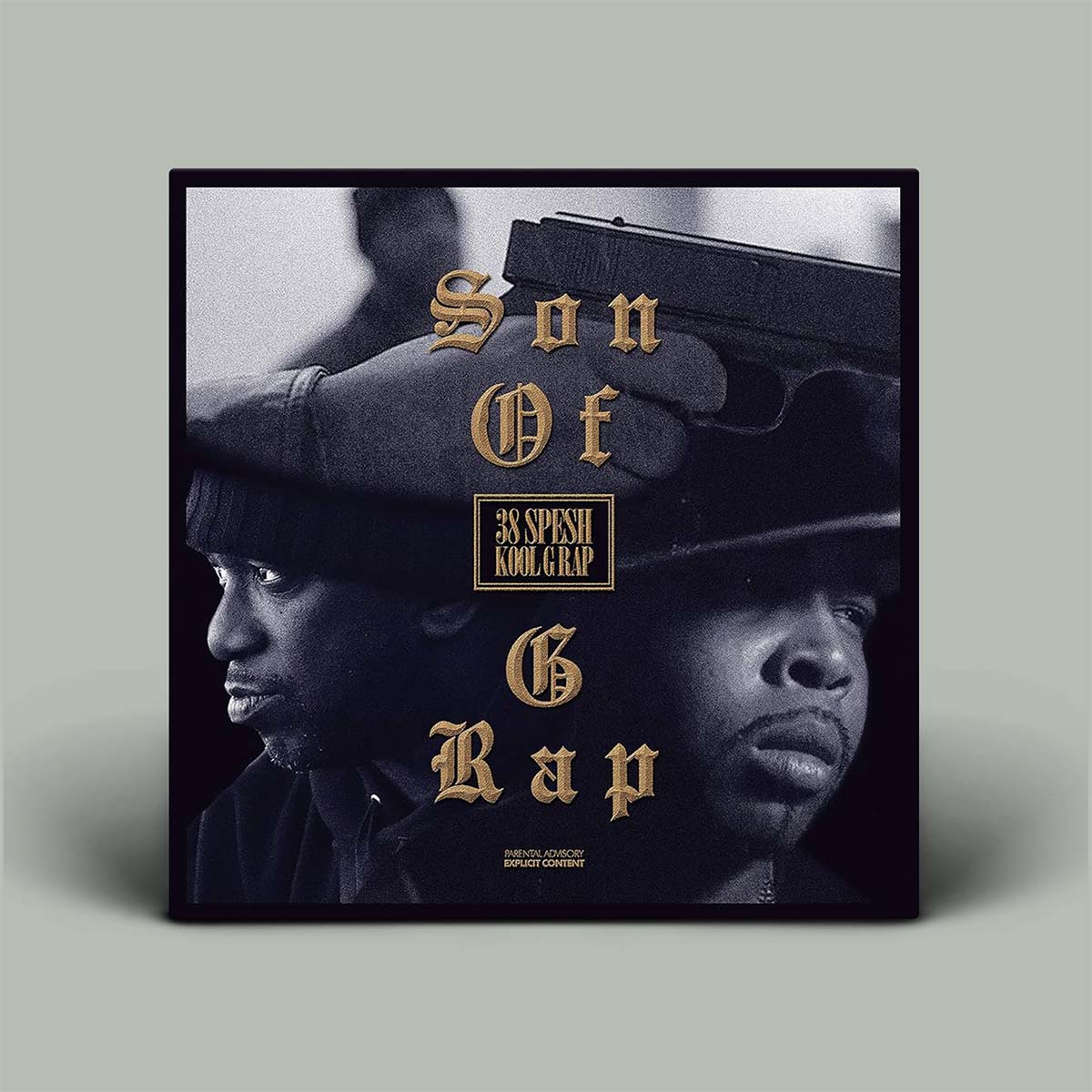 Album cover with text 'Son Of G Rap' featuring a person wearing a hat on a gray background