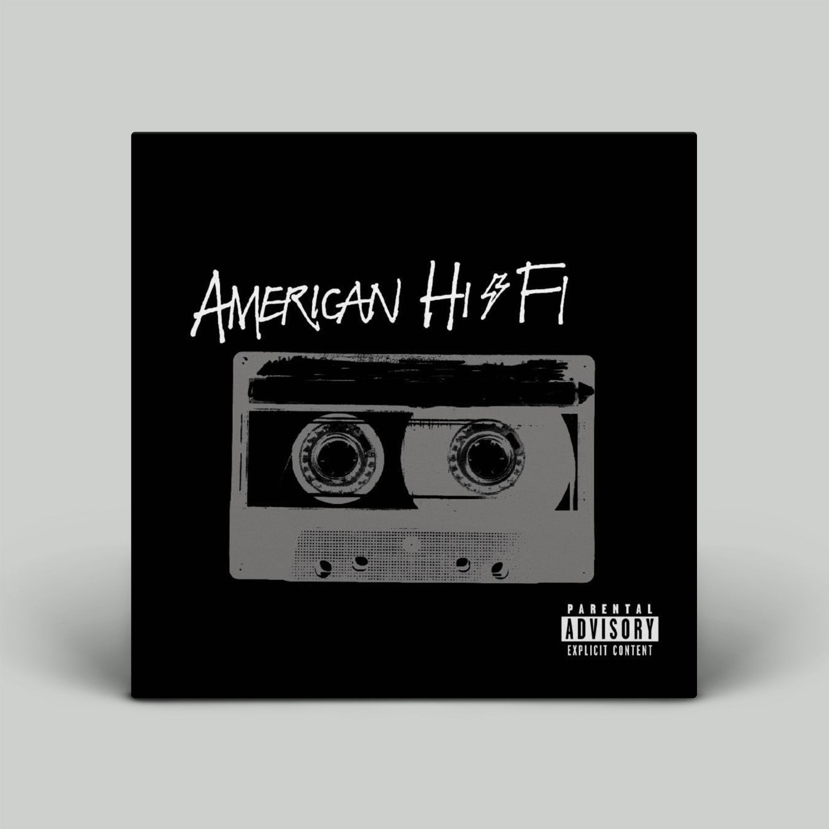 Black album cover with 'American Hi-Fi' and a cassette tape design on a gray background