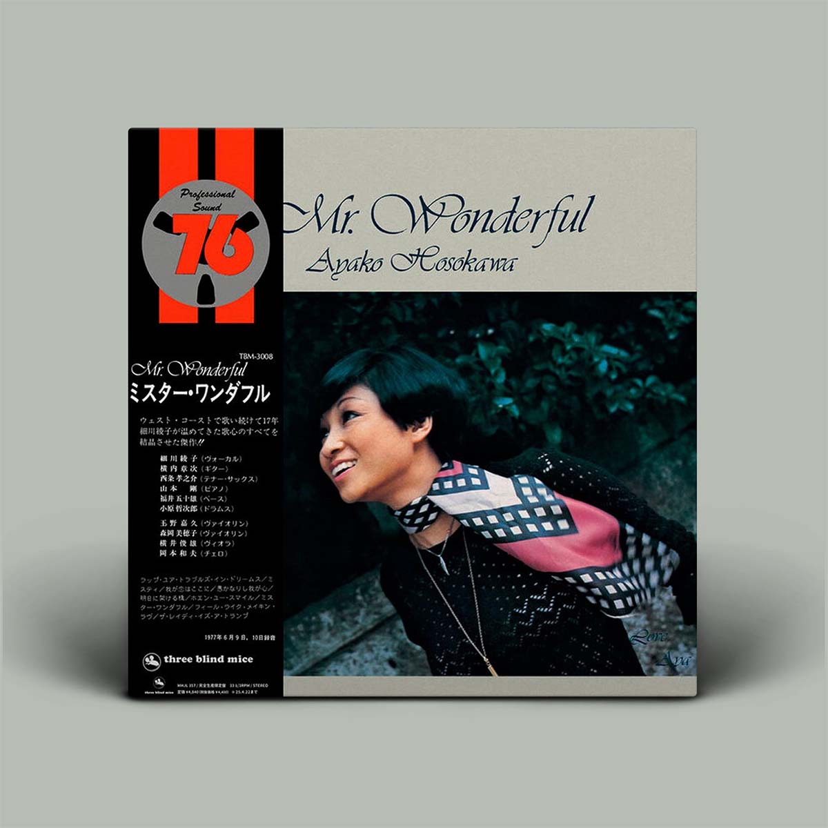 Album cover of 'Mr. Wonderful' by Ayako Hasekawa with a person in a checkered jacket on a gray background