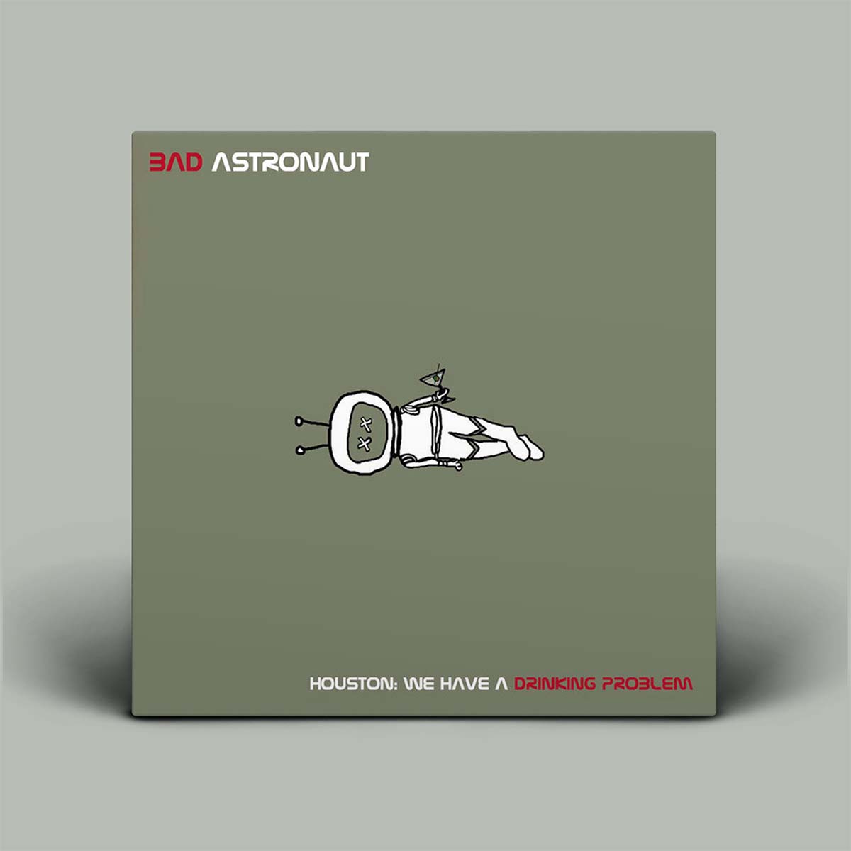 Album cover with 'Bad Astronaut' branding and a graphic of a floating astronaut on a gray background