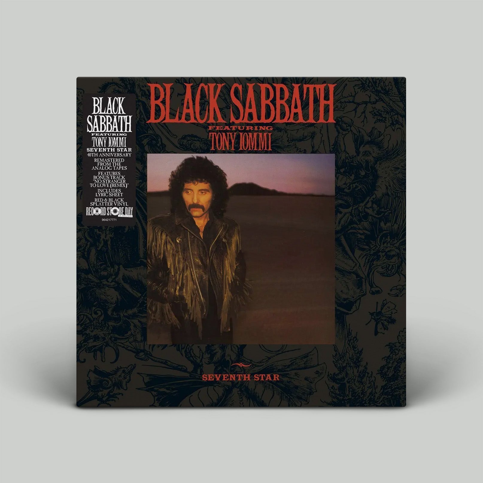 Black Sabbath album cover featuring Tony Iommi with a desert landscape