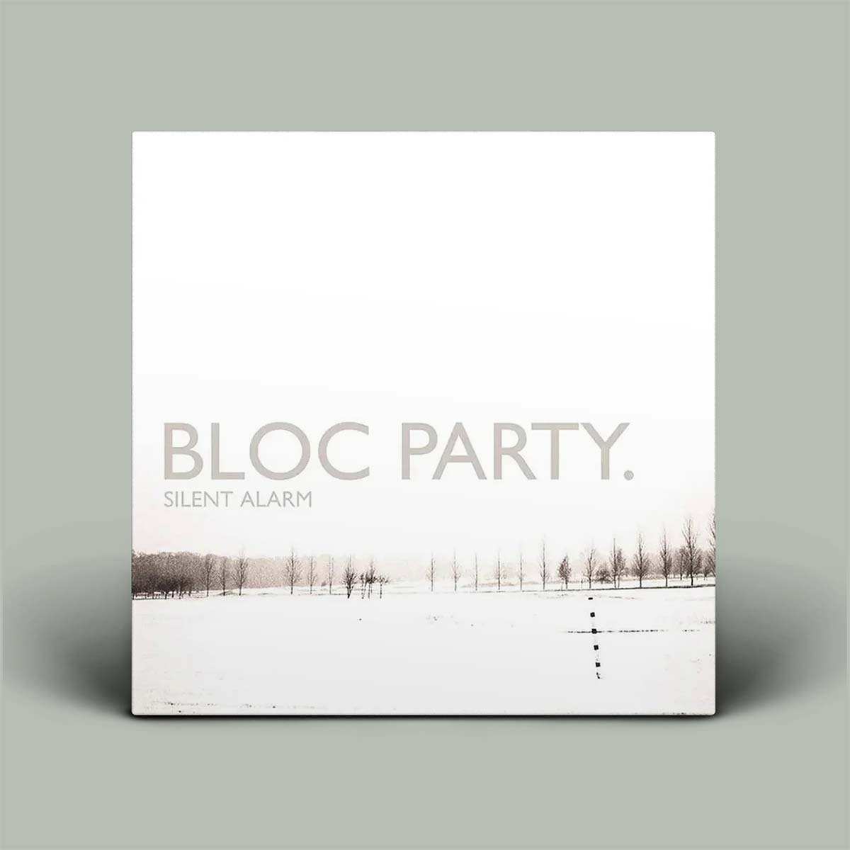 Album cover for 'Silent Alarm' by Bloc Party on a gray background