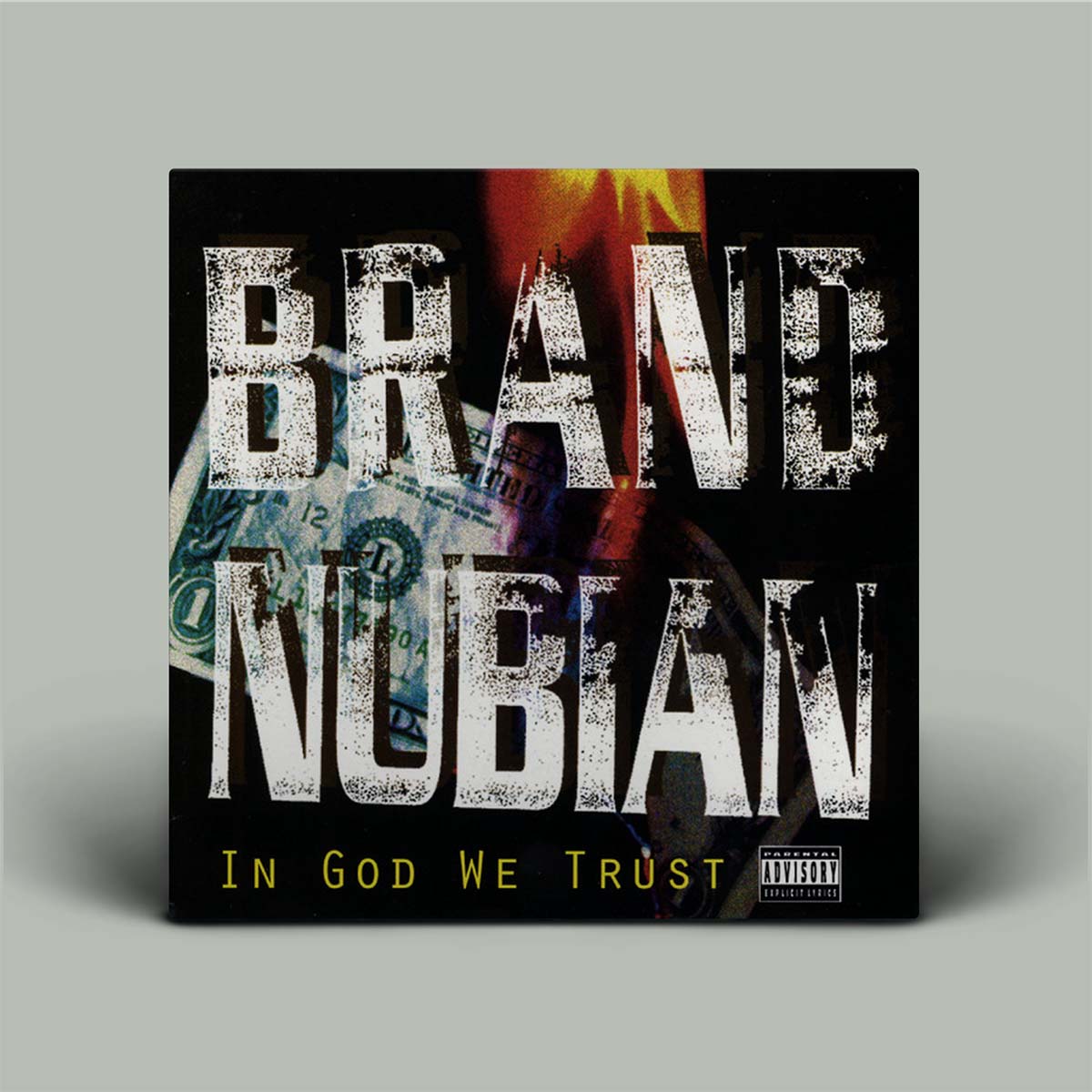 Album cover with 'Brane Nubian' and 'In God We Trust' text on a black background.