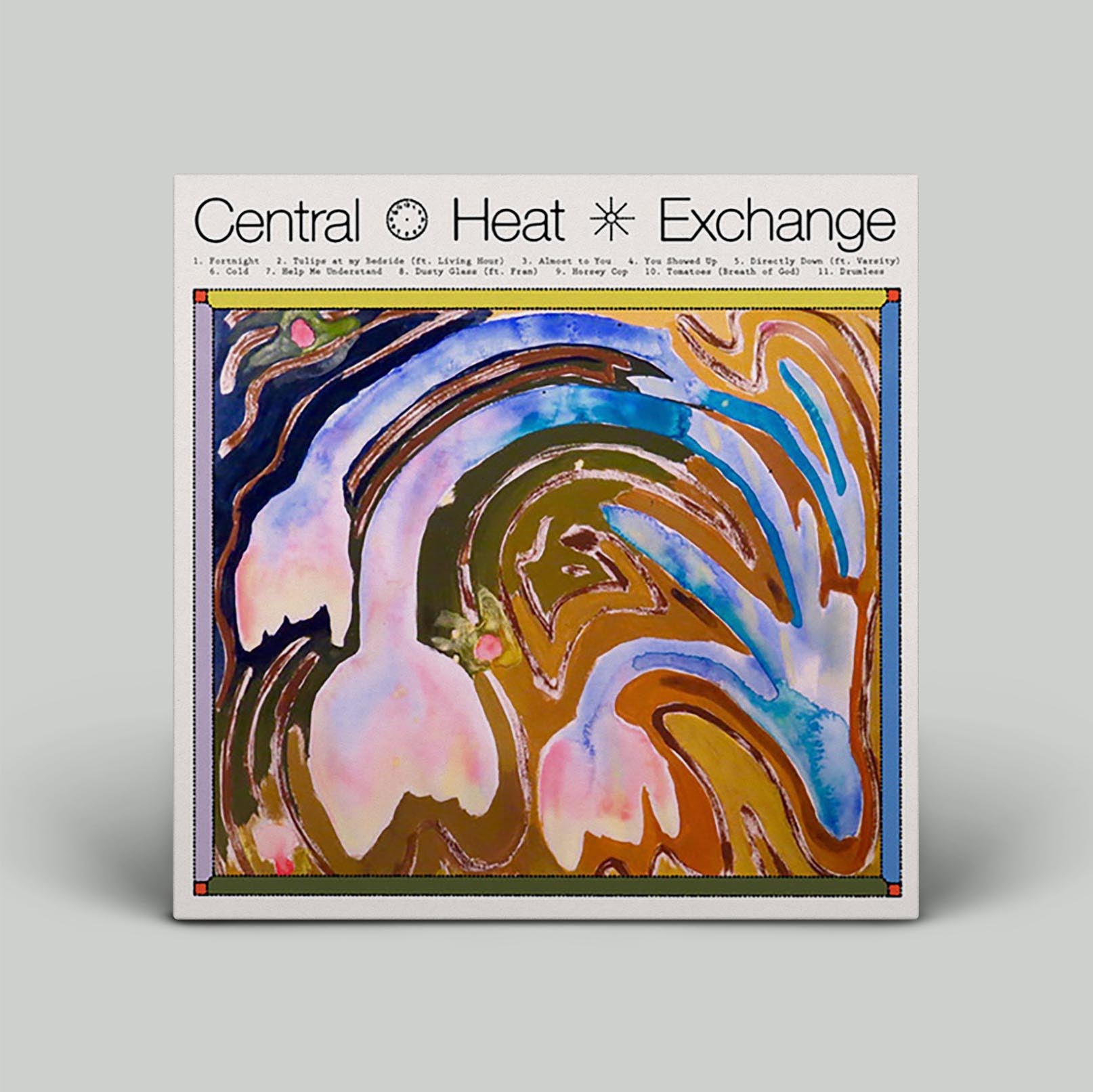 Album sleeve for 'Central Heat Exchange' featuring an abstract pattern of colors.