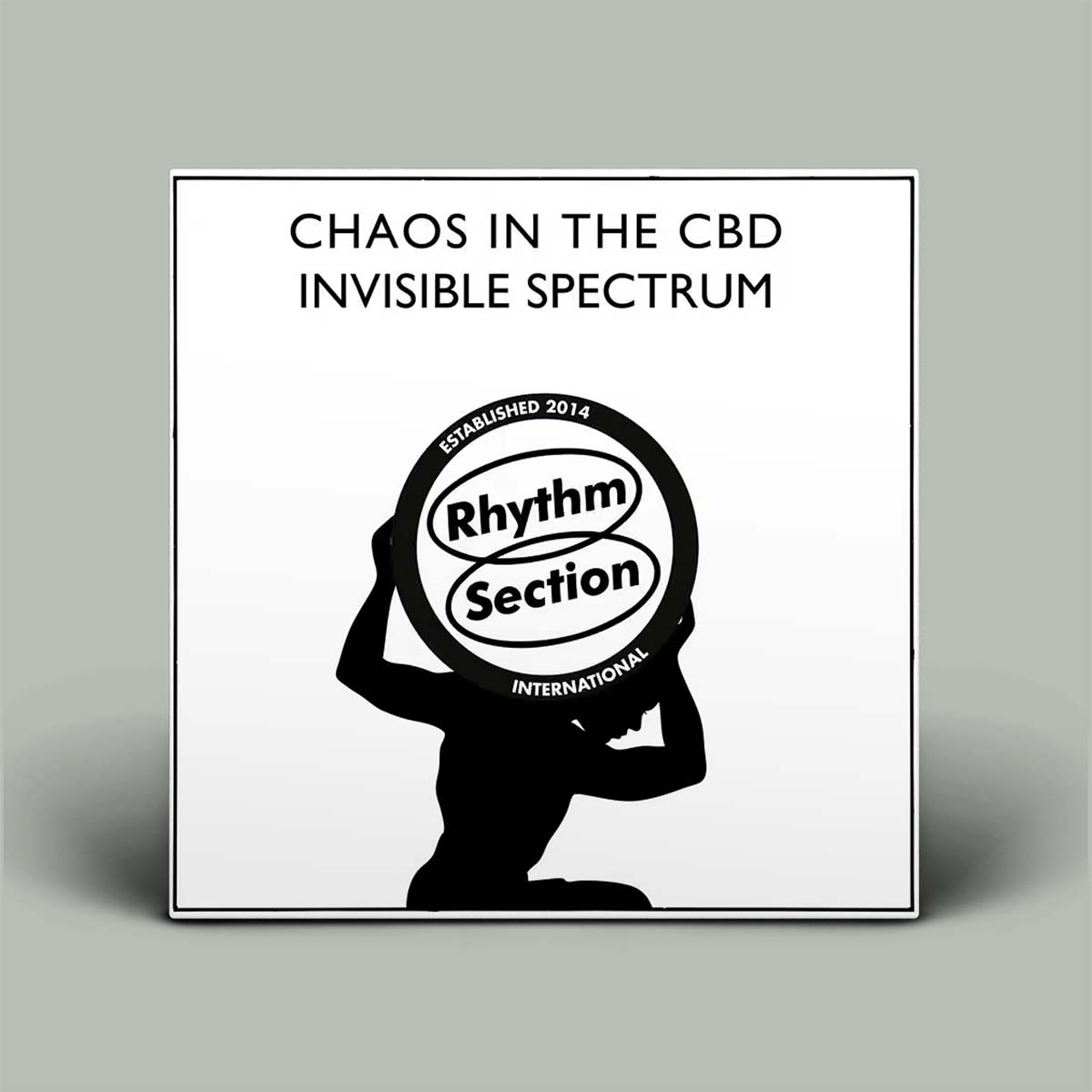 Album cover with text 'Chaos in the CBD Invisible Spectrum' and 'Rhythm Section International' on a gray background