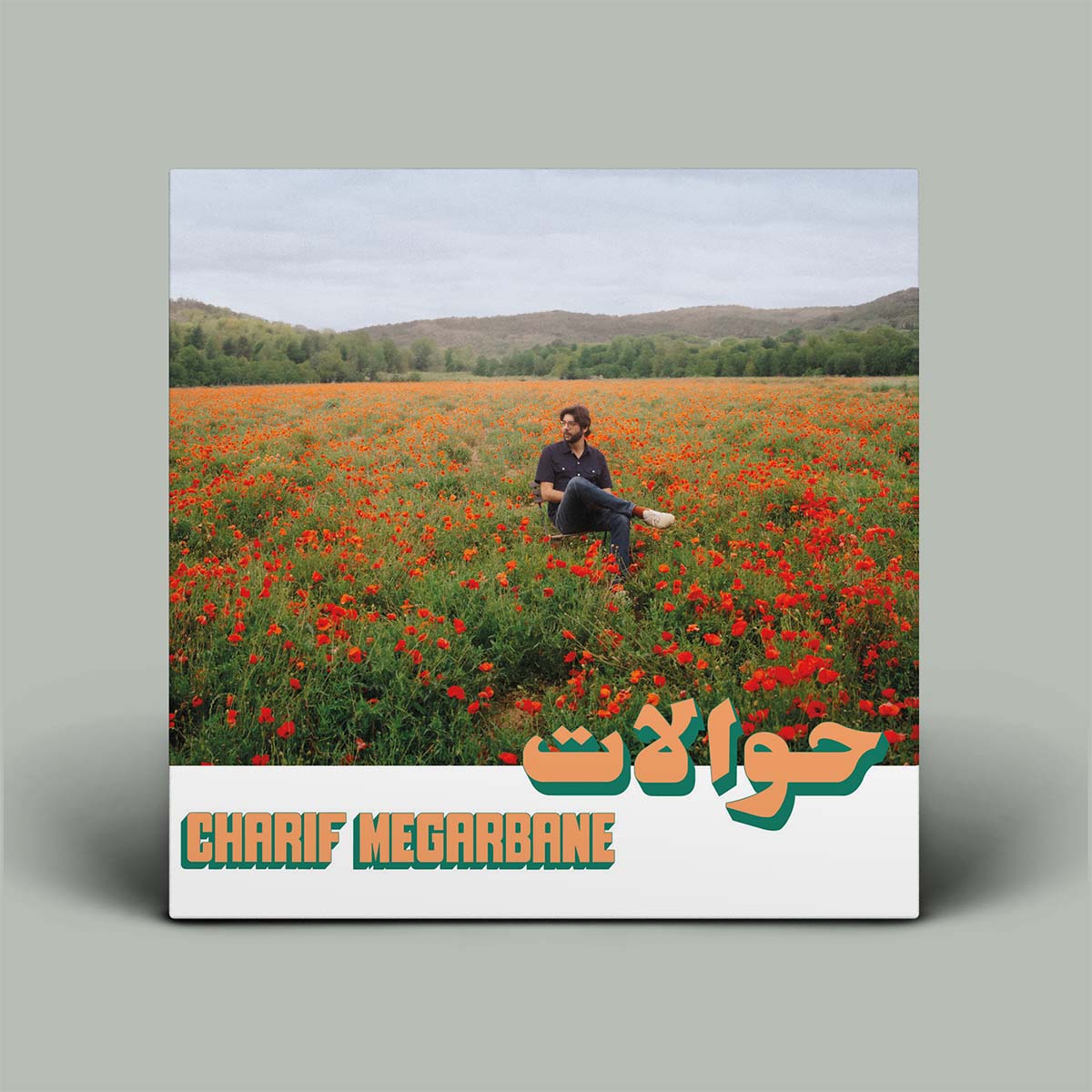 Album cover with a person in a field of red flowers and 'Charif Megarbane' text.