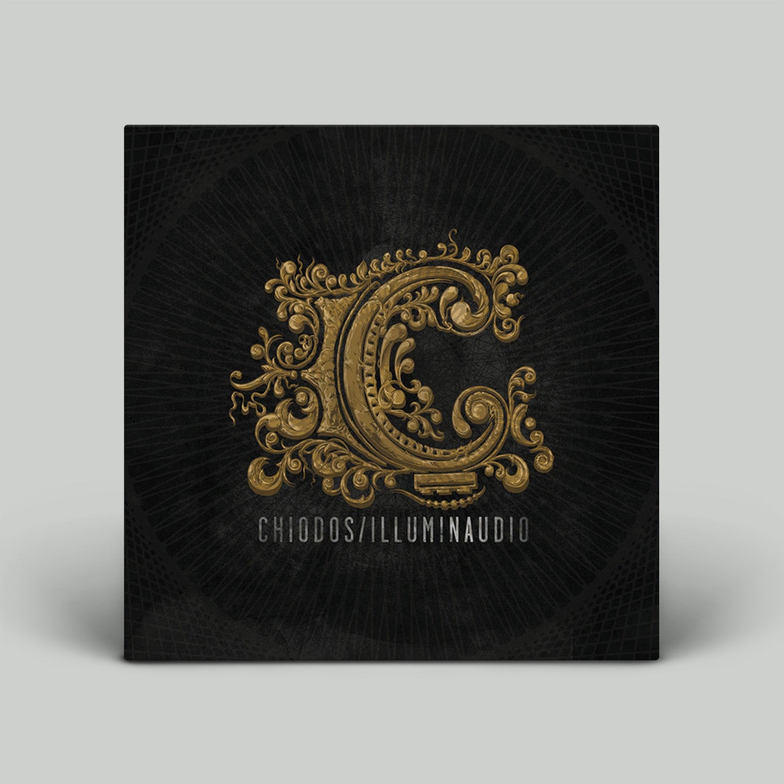Decorative album cover with ornate letter 'C' and brand name on a dark background