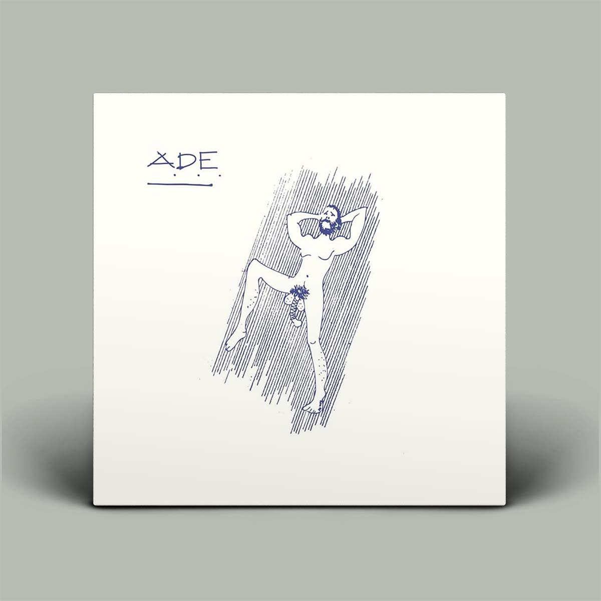 Album cover with a stylized illustration of a person holding a flower, on a white background.