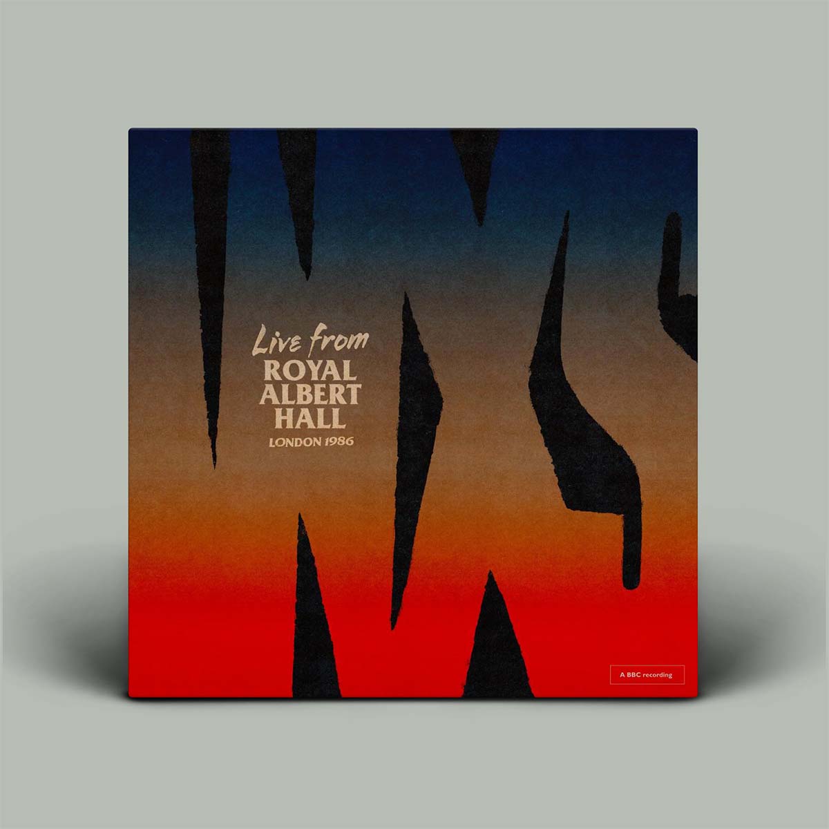 Album cover with big letters 'INXS' and small writing saying live from royal albert hall.