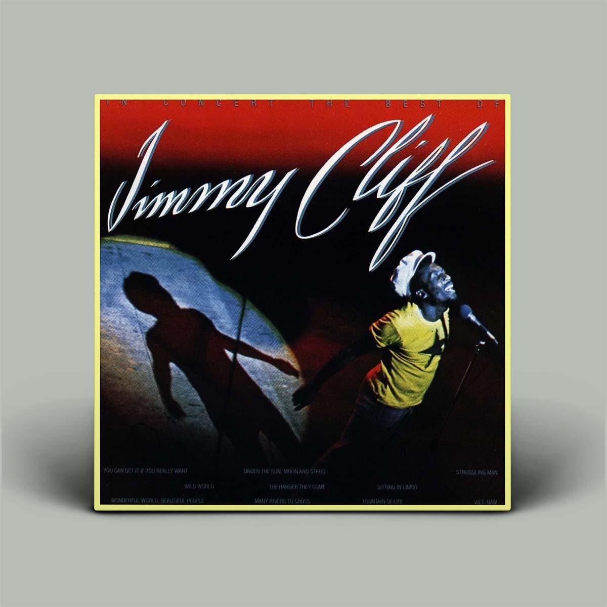 Vinyl record cover with 'Jimmy Cliff' and images of a man and woman on a red and black background.