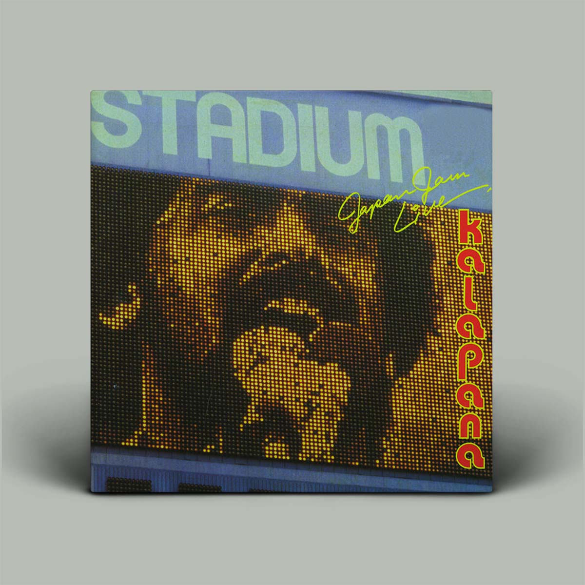 A vinyl record cover featuring a close-up photograph of a person with a blurred background, titled 'STADIUM' by Kalapana.