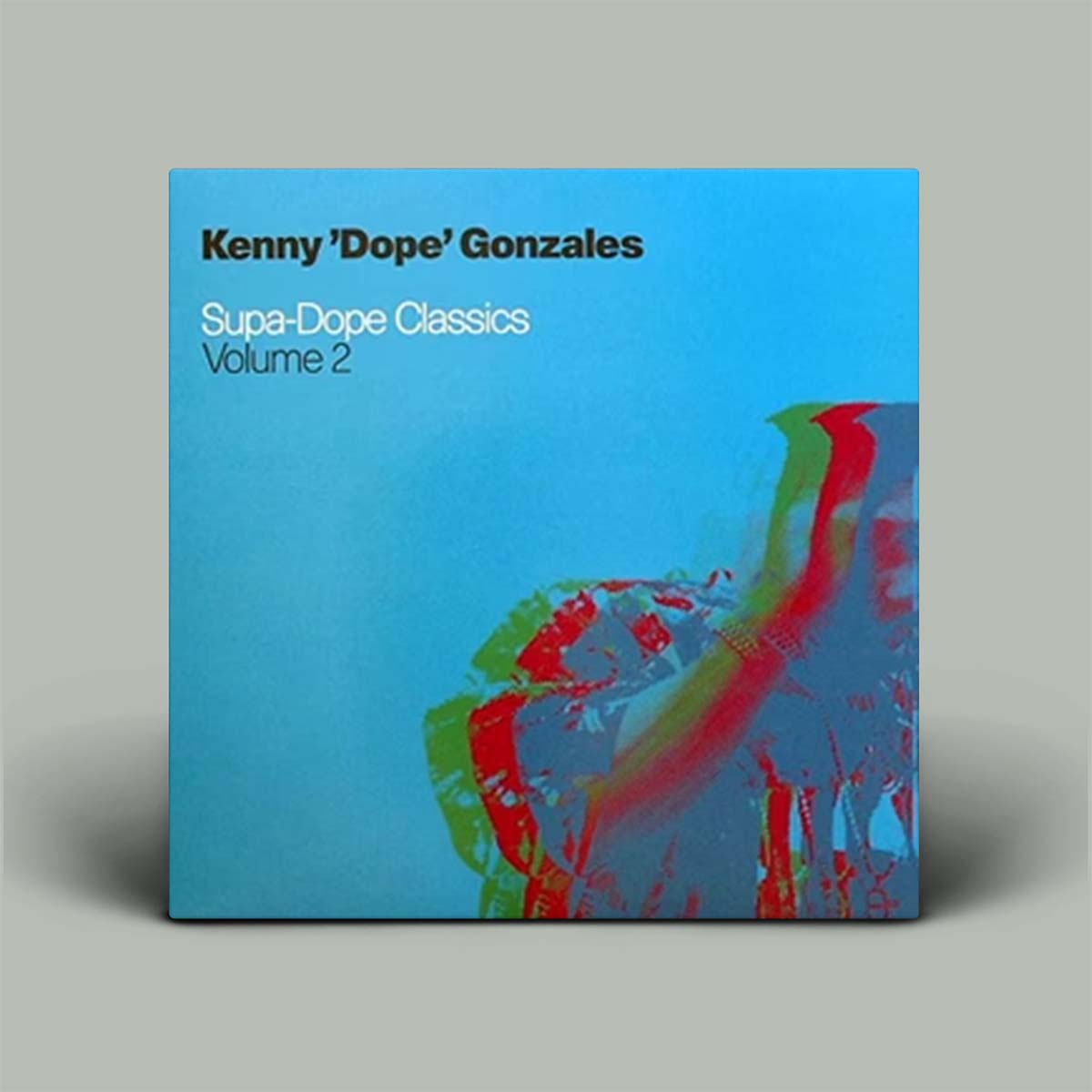 Album cover for 'Supa-Dope Classics Volume 2' by Kenny 'Dope' Gonzales with abstract design on a blue background.