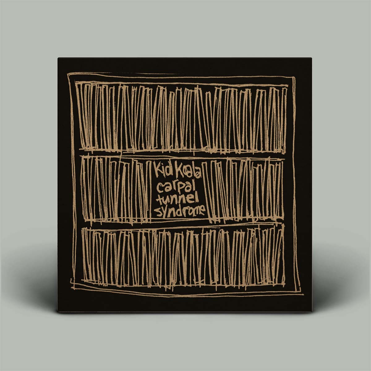 Album cover with abstract design and text on a gray background