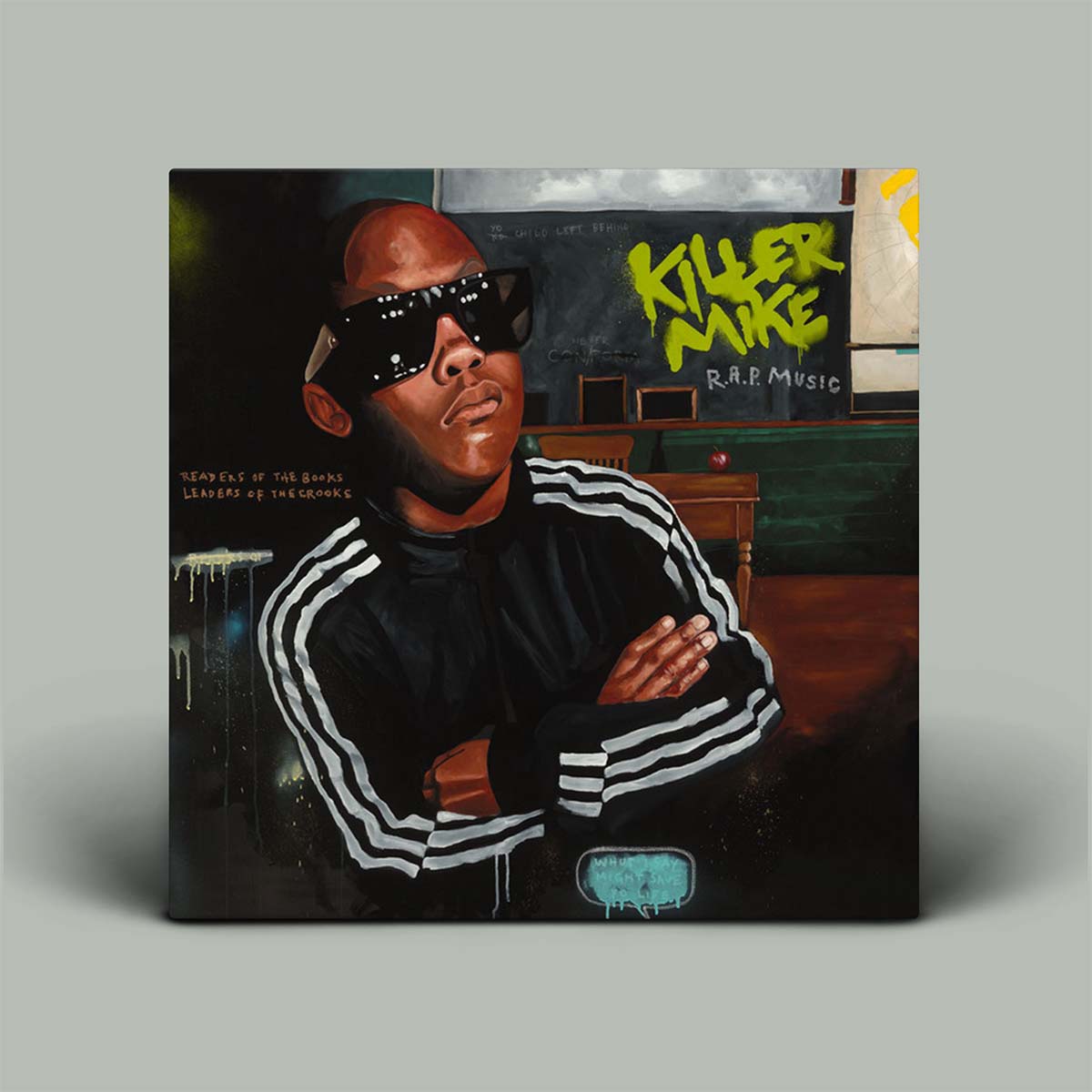 Album cover with a person wearing sunglasses and a black tracksuit, with 'Killer Mike' text in the background.
