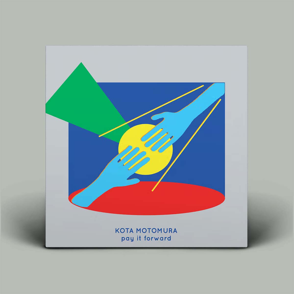 Album cover with colorful design and text 'Kota Motomura pay it forward' on a gray background
