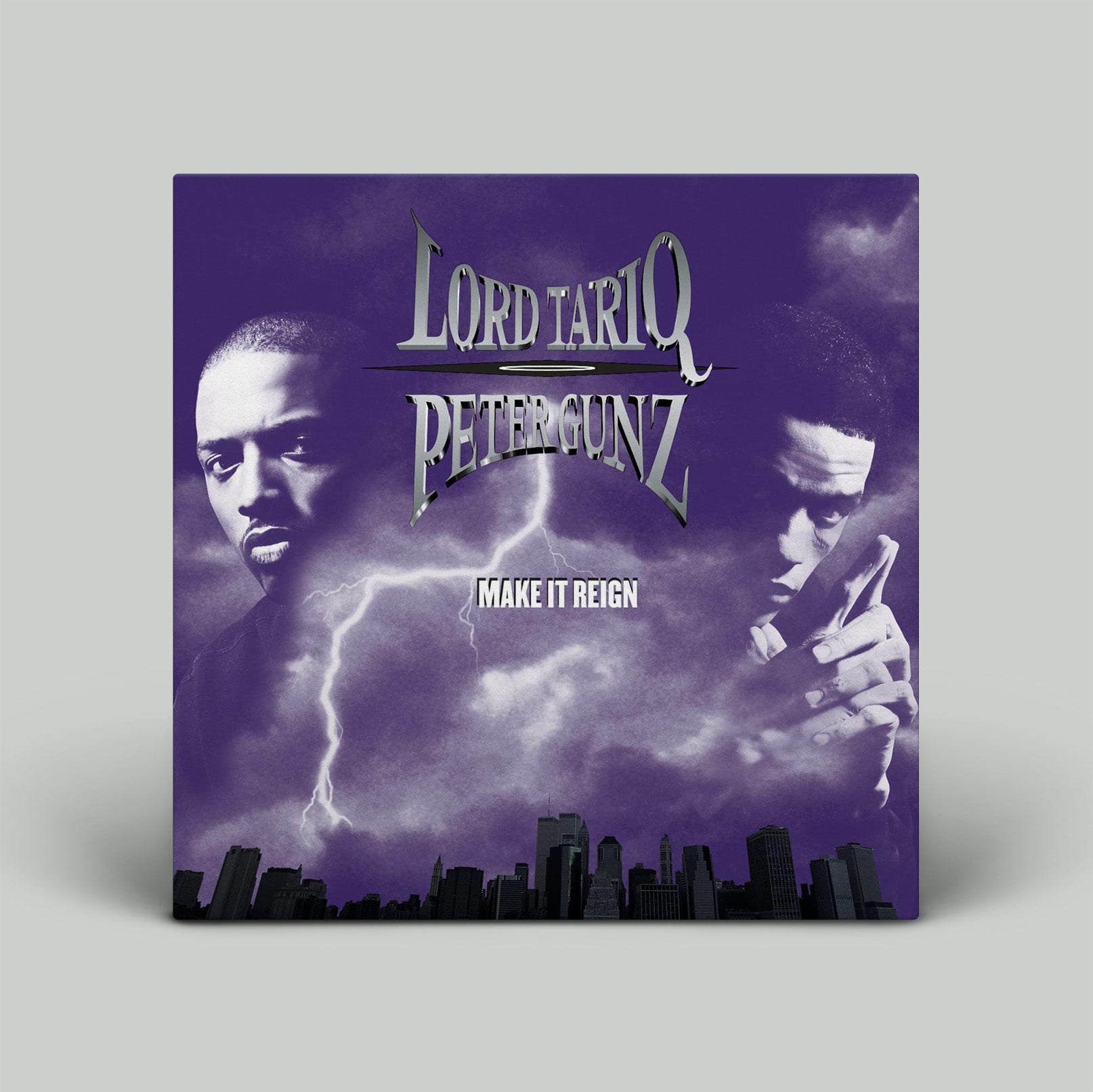 Album cover with two faces and 'Lord Tariq & Peter Gunz' text on a purple background