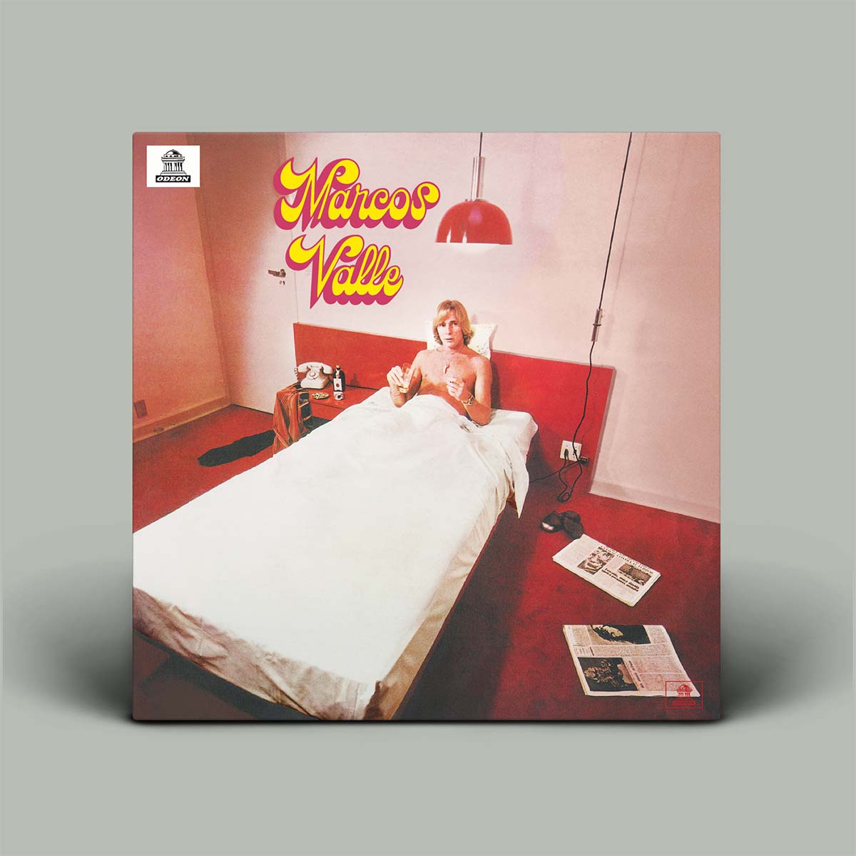 Narcoos Valli vinyl record album cover, featuring a retro-style photo of a woman in a bed with a red headboard and red carpet, with the title in bold yellow and red lettering.