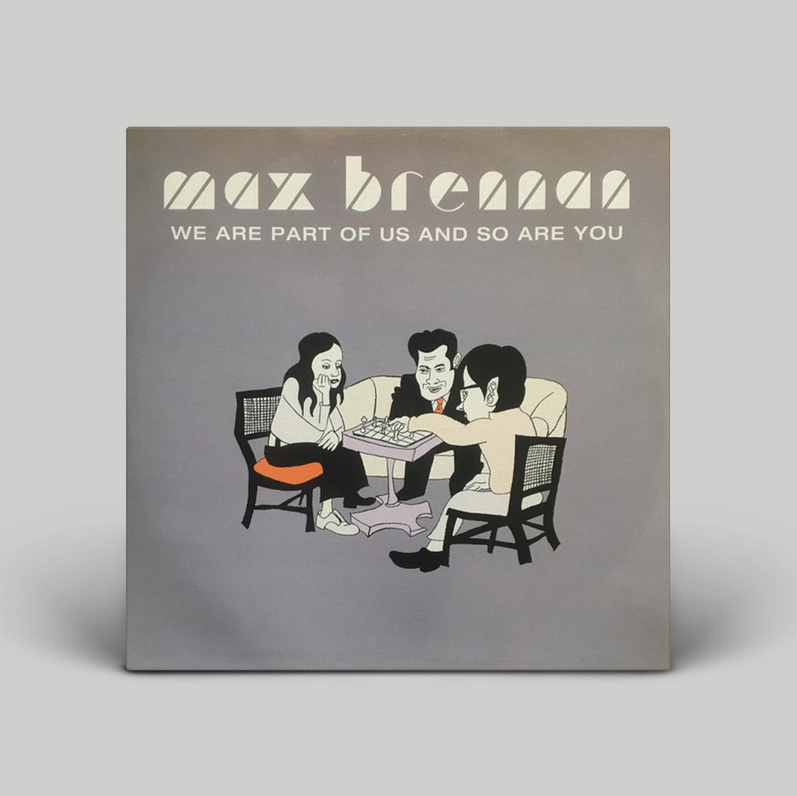 Album cover with illustration of three people around a table, featuring the text 'max breman' and 'We are part of us and so are you'.