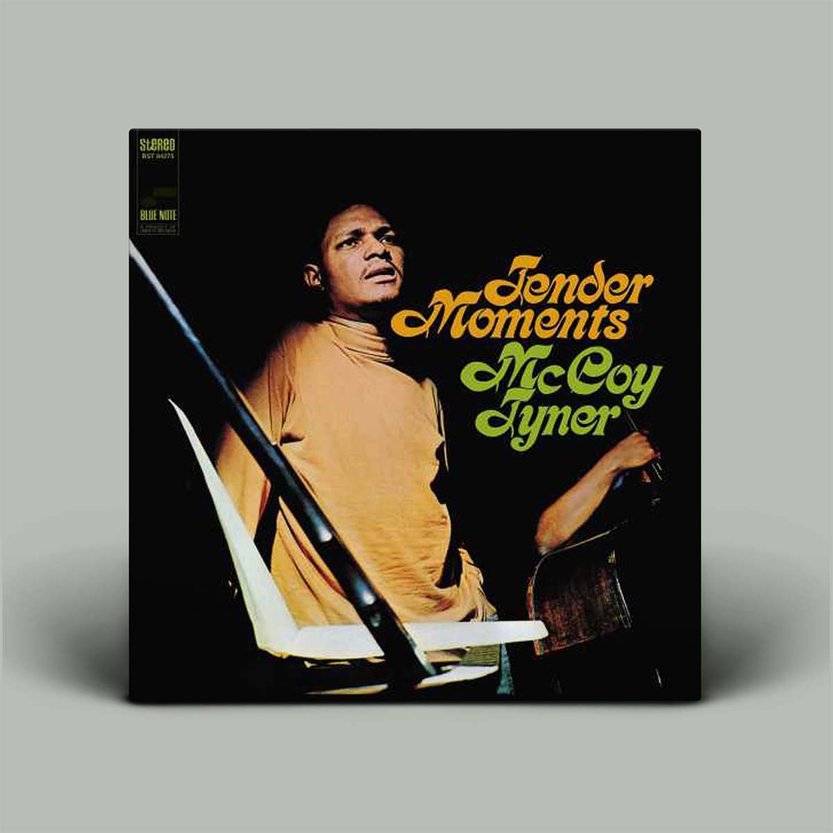 Vinyl record cover for 'Tender Moments' by McCoy Tyner on a gray background
