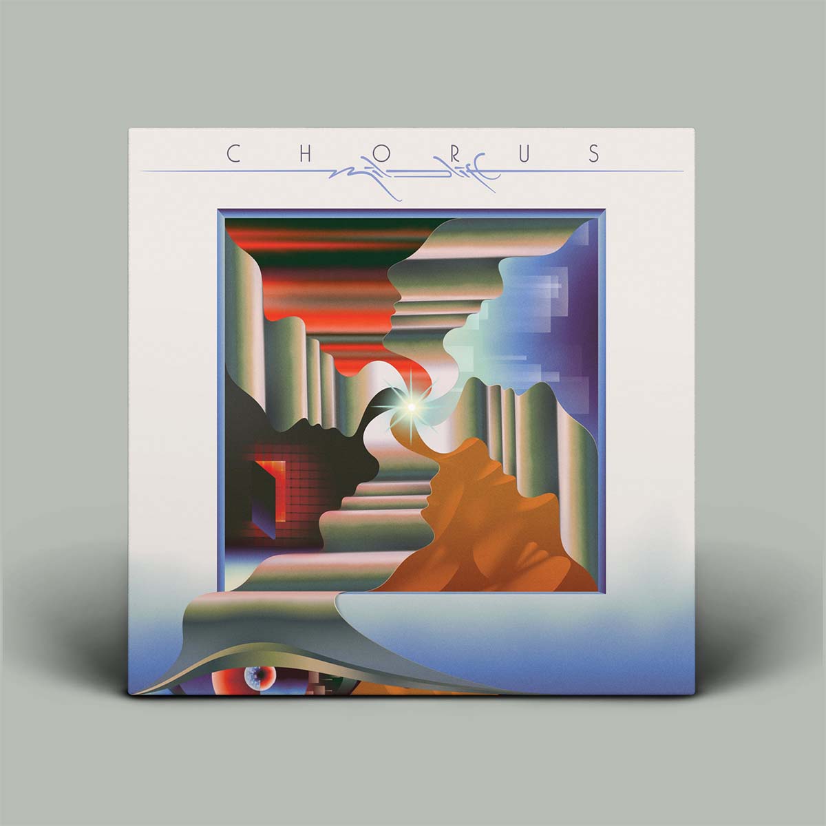 Album cover with abstract design and 'CHORUS' text on a gray background