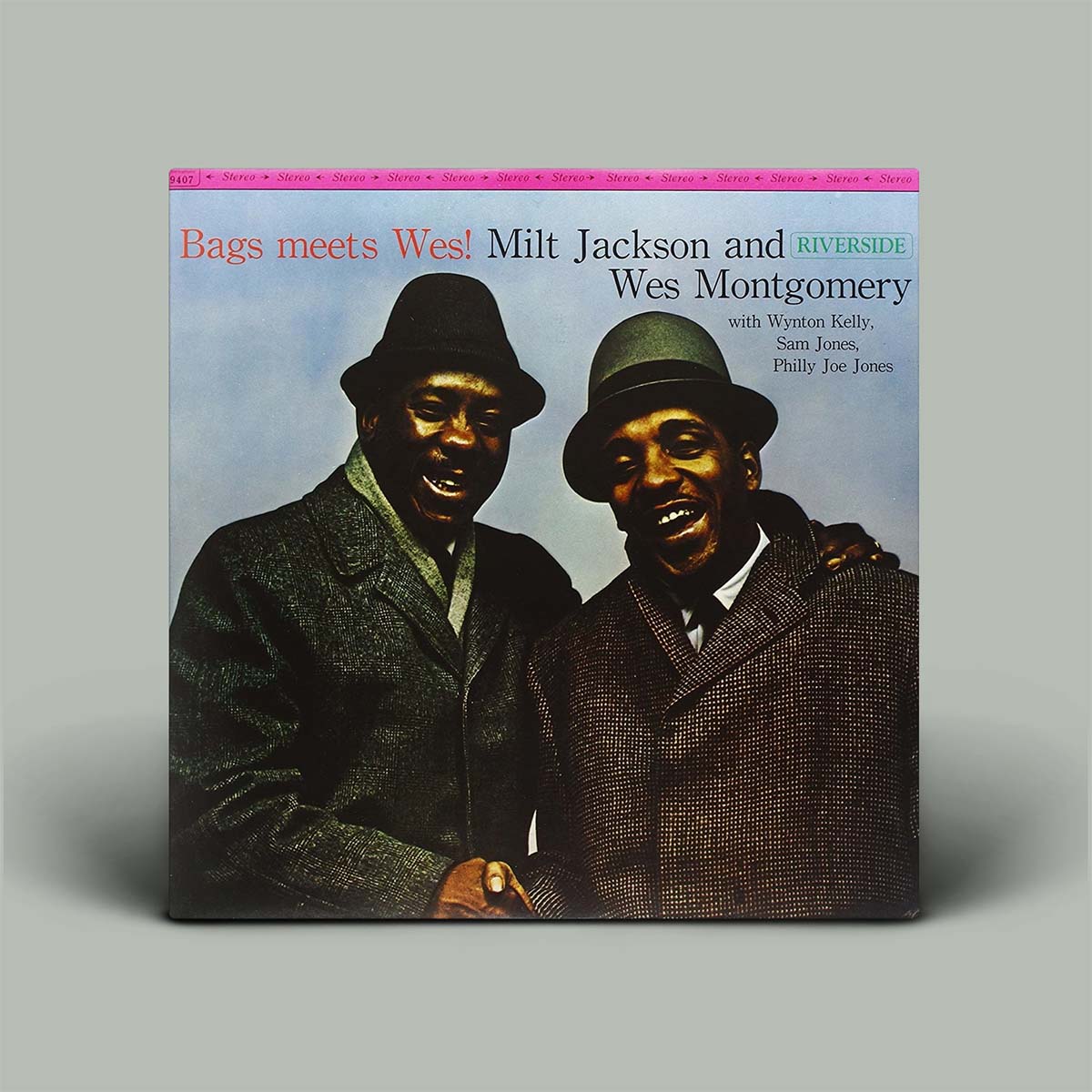 Album cover featuring two men with hats and text about Milt Jackson and Wes Montgomery on a gray background