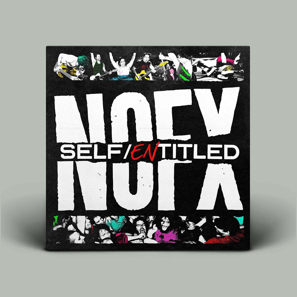 Album cover with 'NOFX' and 'SELF/EN TITLED' text on a black background with colorful graphics.
