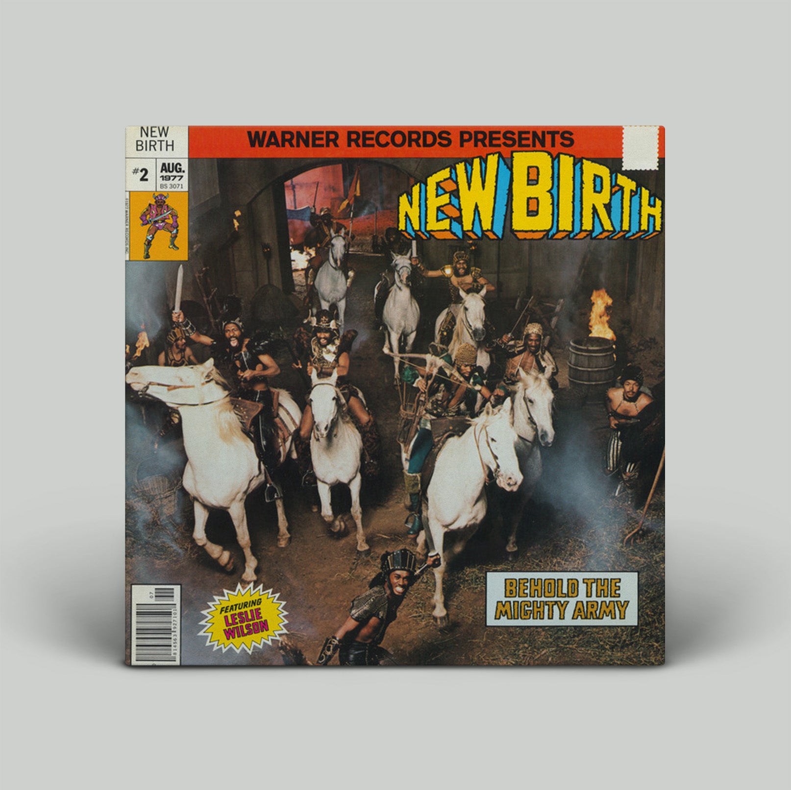 Album cover for 'New Birth' with a fantasy scene and horses.