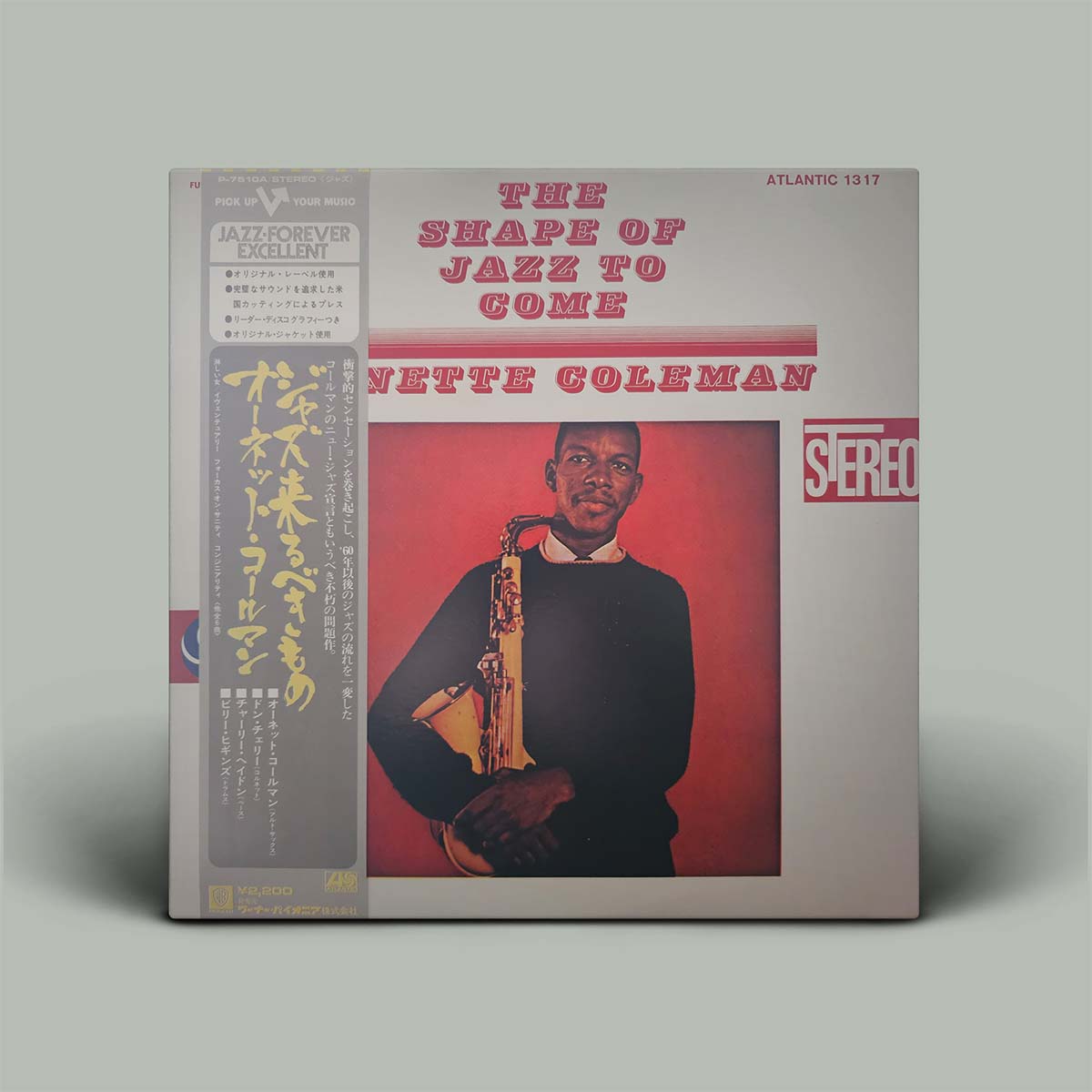 Vinyl record cover featuring a musician holding a saxophone with text and branding.