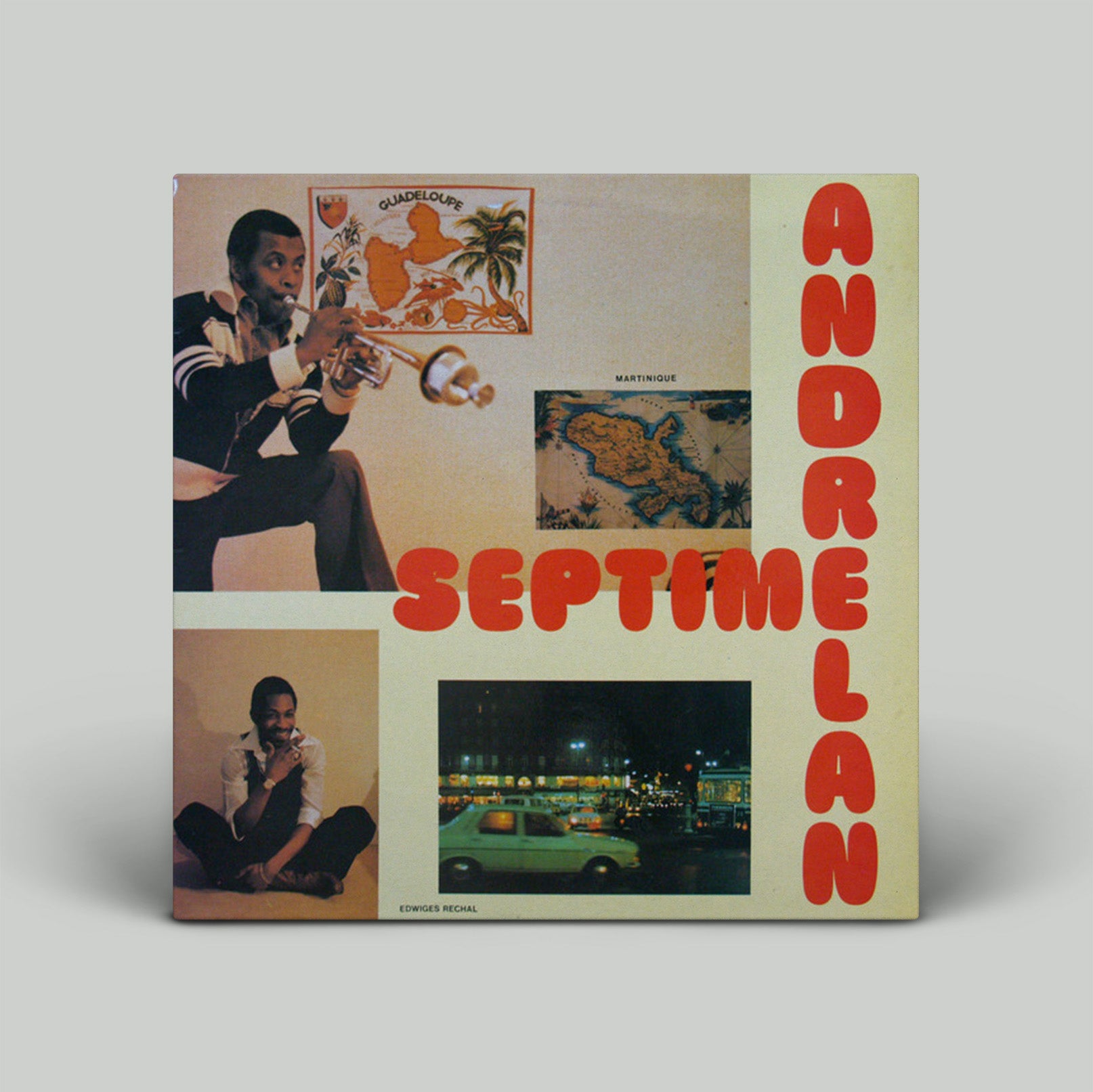 Album cover with images of a person playing a trumpet and sitting, featuring the text 'Andrelan Septime'.