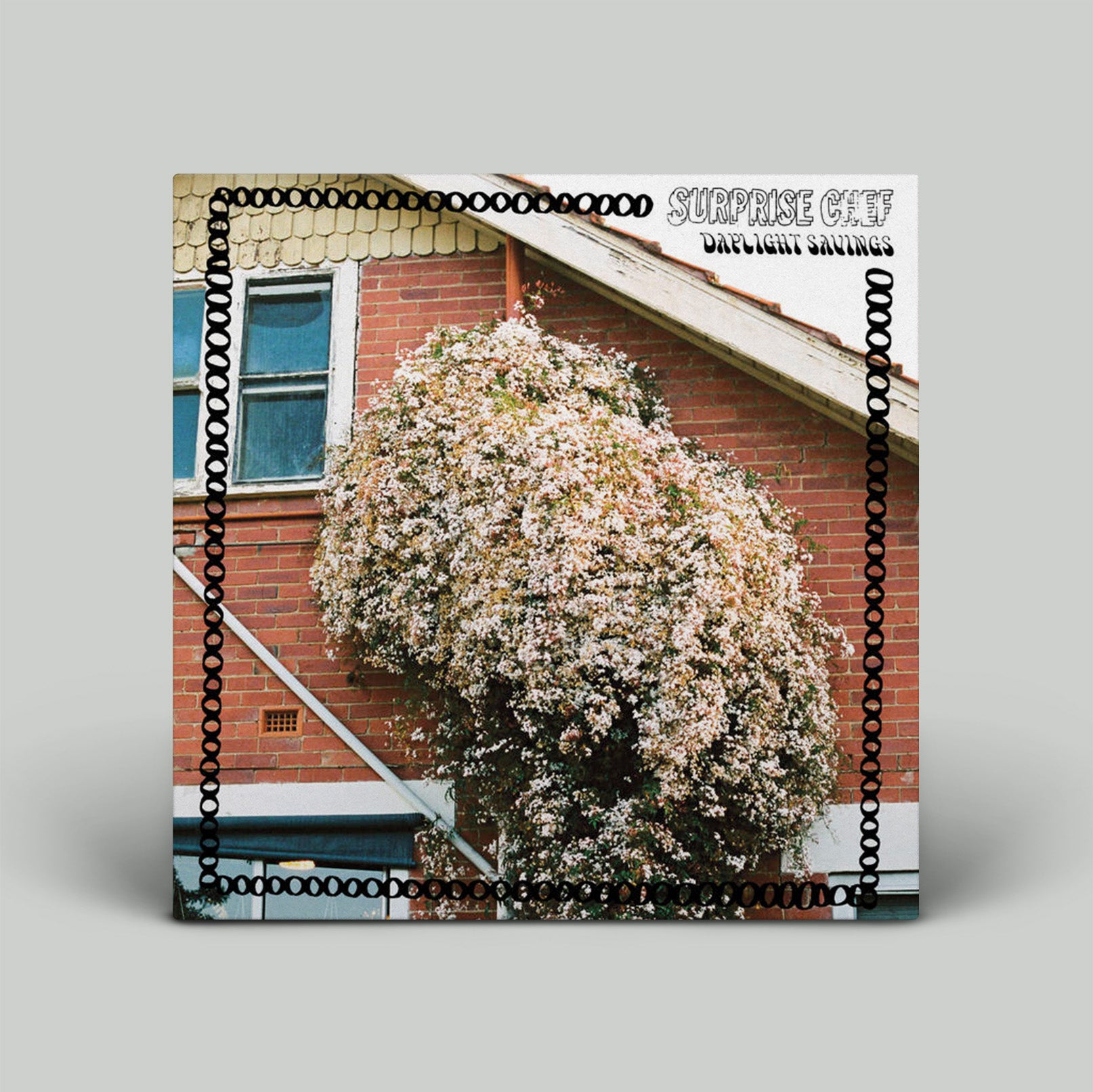 Album cover with a tree and building facade, featuring the text 'Surprise Chef' 'Daylight Savings'.