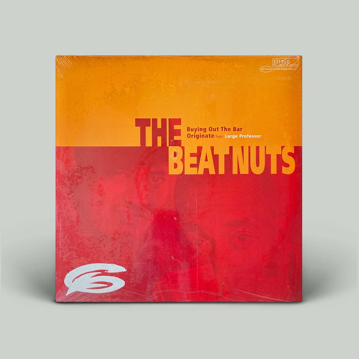 The Beatnuts vinyl record cover for 'Buying Out The Bar' on the label 6, shown in its shrink wrap on a light gray background.