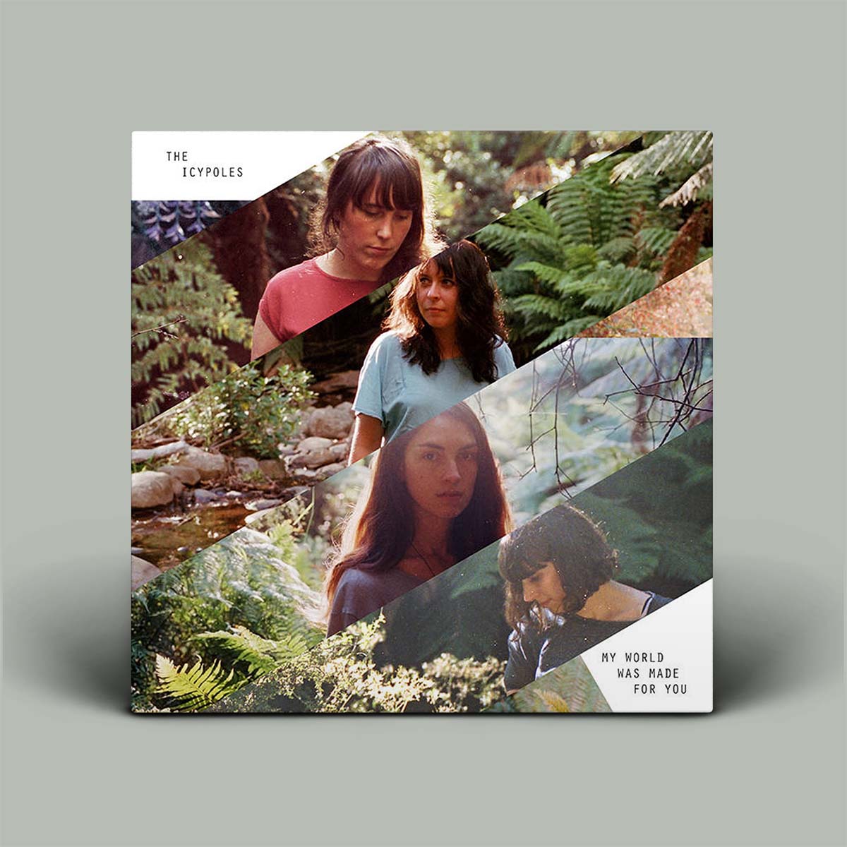 The Icypoles 'My World Was Made For You' vinyl record cover, displayed as a square album sleeve against a solid gray background.
