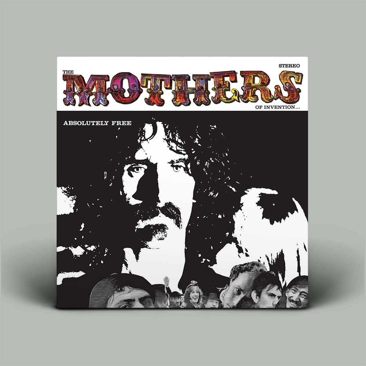 Album cover of 'Absolutely Free' by The Mothers of Invention on a gray background