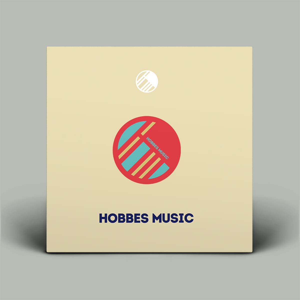 Beige box with a colorful logo and 'Hobbes Music' text on a gray background